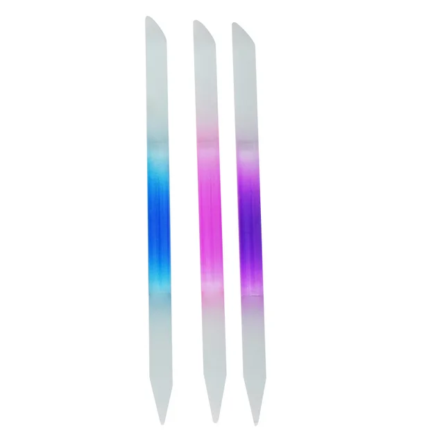 Full color Cylindrical Glass Nail File Manicure Implement Manicure Household Double headed Nail free N - Shop at LoveMi