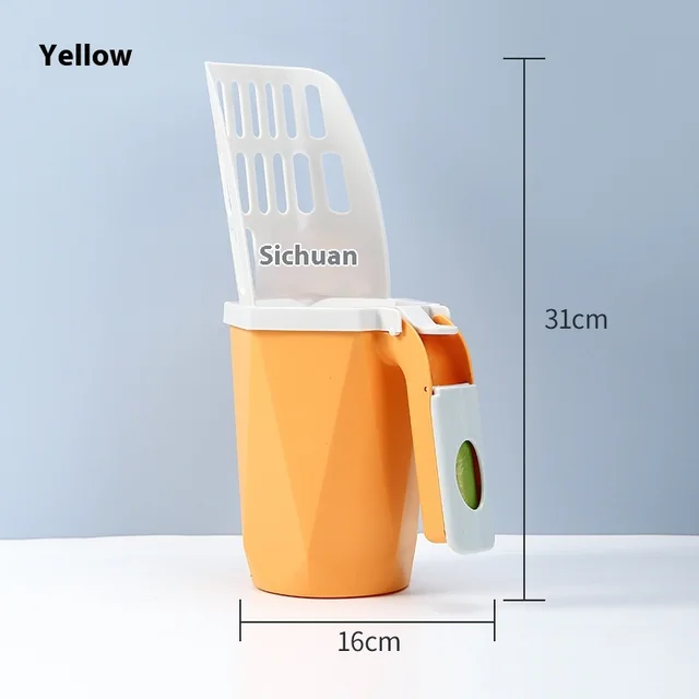 Large Capacity Integrated Cat Litter Scoop Cleaning Tool Orange - Shop at LoveMi