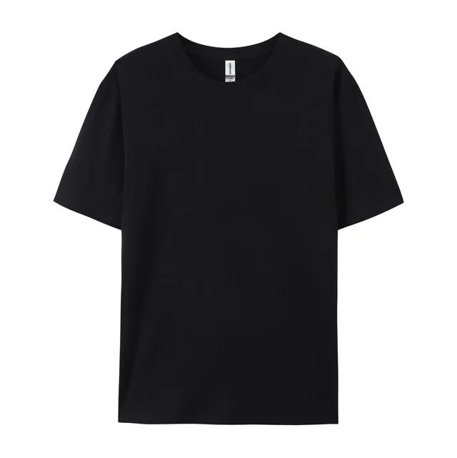 Xinjiang Cotton Breathable Round Neck Short sleeved T shirt Black - Shop at LoveMi