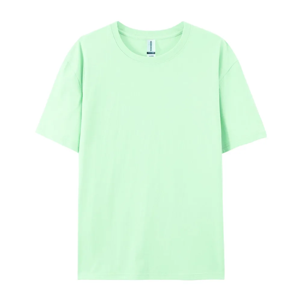 Xinjiang Cotton Breathable Round Neck Short-sleeved T-shirt - Aqua - View 1