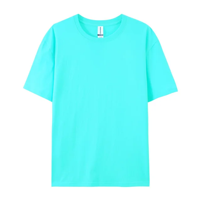 Xinjiang Cotton Breathable Round Neck Short sleeved T shirt Brilliant Blue - Shop at LoveMi
