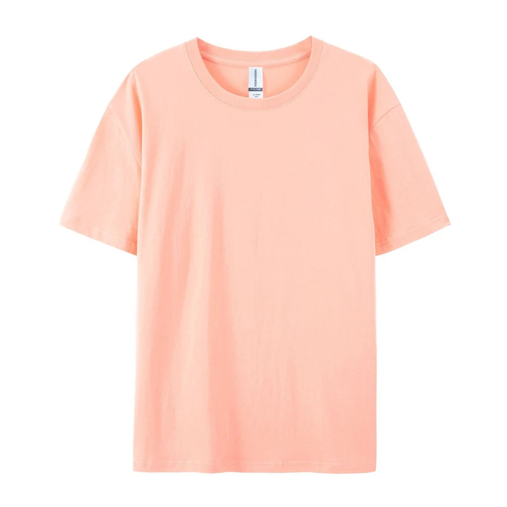 Xinjiang Cotton Breathable Round Neck Short-sleeved T-shirt - Peach Bud Color - View 1