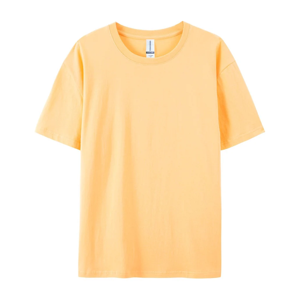 Xinjiang Cotton Breathable Round Neck Short-sleeved T-shirt - Sunrise Orange
