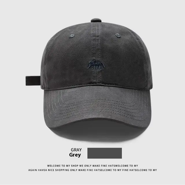 Embroidered Fox Baseball Cap Sports Sun proof Breathable Peaked Cap Gray - Shop at LoveMi