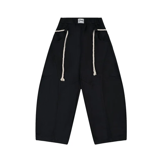 New Real Shot American Street Fashion High Street Loose Casual Trousers Black - Shop at LoveMi