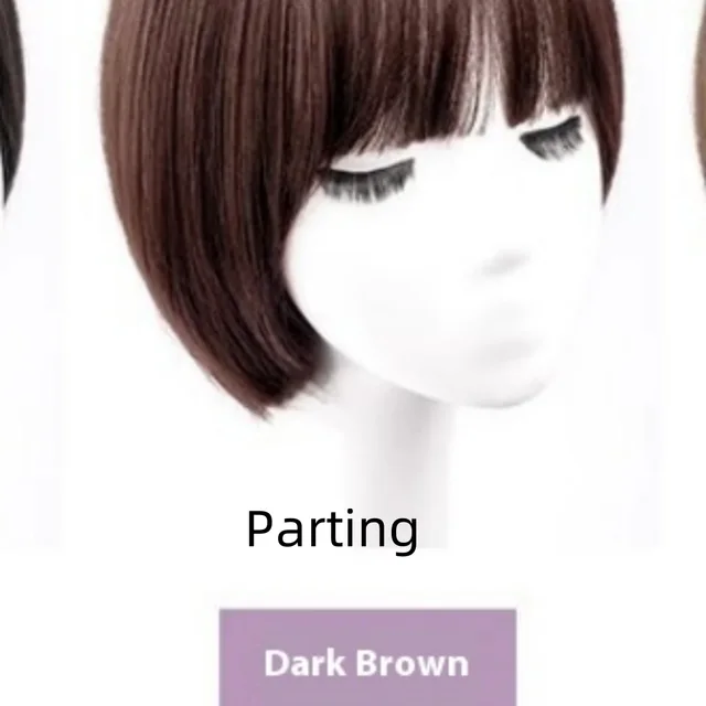 Human Hair Full head Wig Daily Natural Dark Brown - Shop at LoveMi