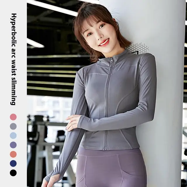 Slimming Fitness Running Top Coat Sea Rock Gray - Shop at LoveMi