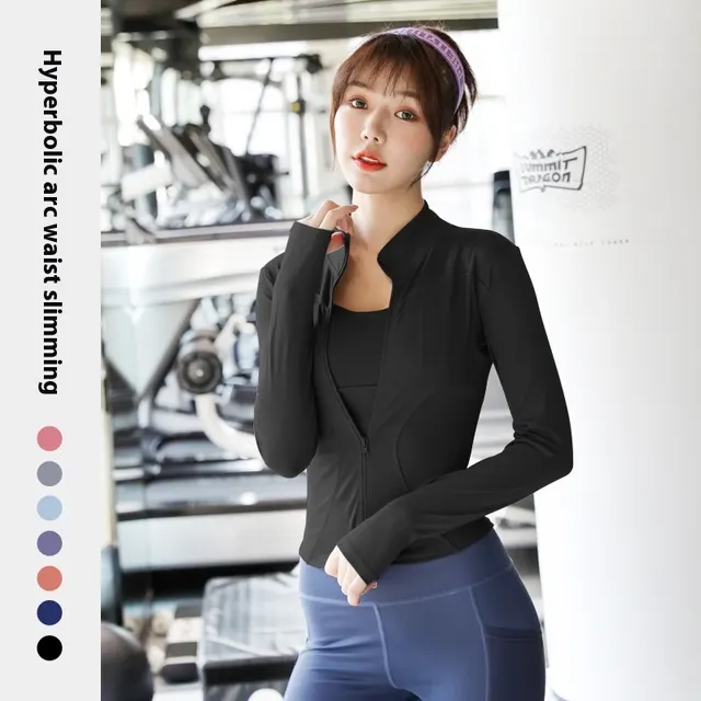 Slimming Fitness Running Top Coat Xingyao Black - Shop at LoveMi