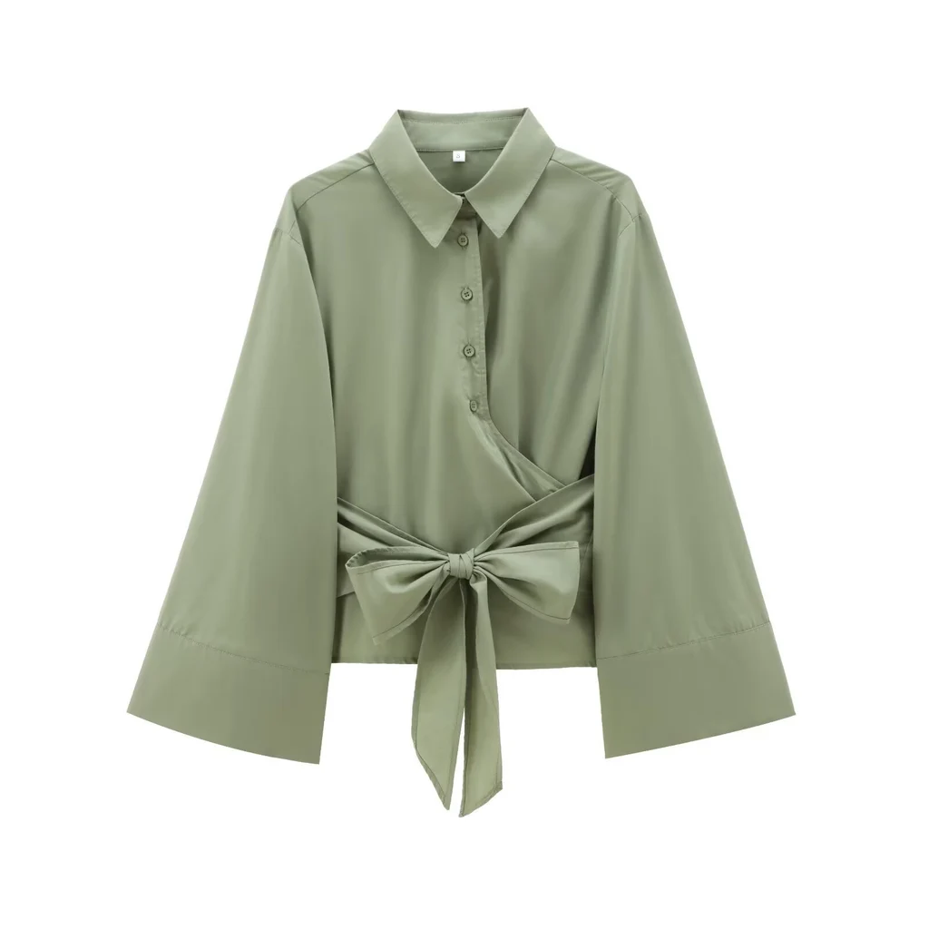 Niche Design Long Sleeve All-matching Shirt - Army Green
