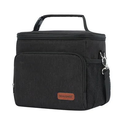 Waterproof Insulation Portable Aluminum Film Lunch Box Bag Black - Shop at LoveMi