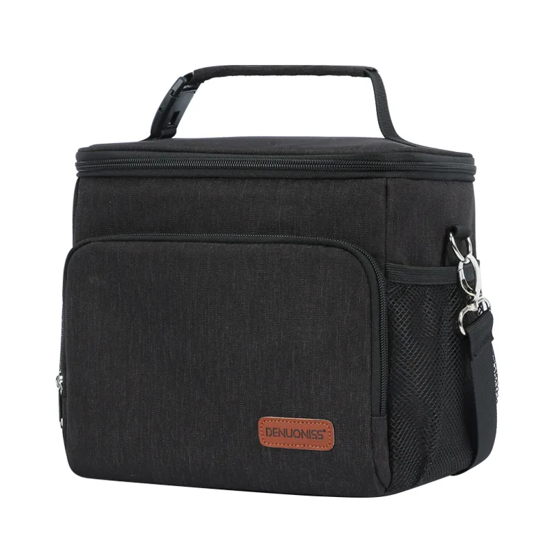 Waterproof Insulation Portable Aluminum Film Lunch Box Bag Black - Shop at LoveMi