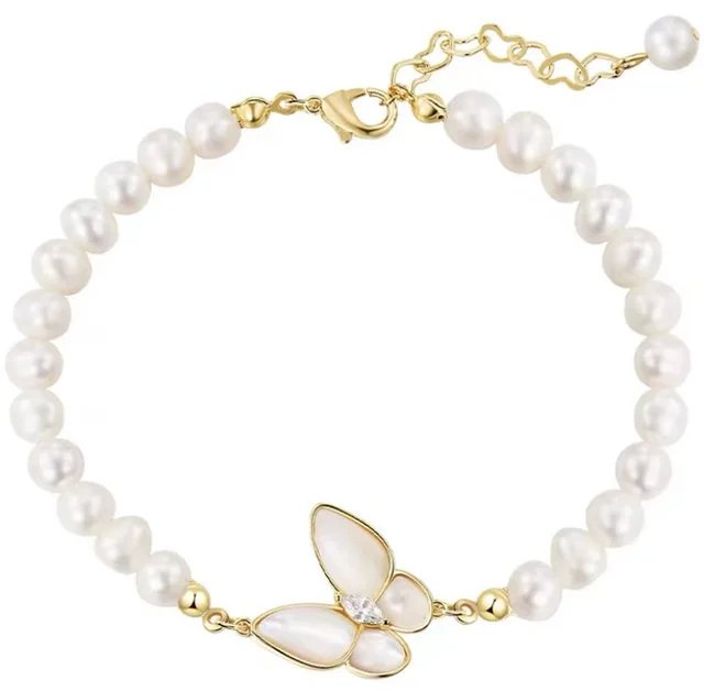 Shell Design Freshwater Pearl Butterfly Bracelet For Women Freshwater Pearl - Shop at LoveMi