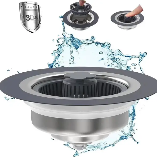 Stainless Steel Kitchen Bounce Core Sink Strainer Drain Cap Type A - Shop at LoveMi