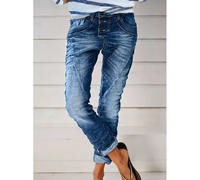 Drawstring Elastic Waist Washed Women's Casual Pants Medium Blue - Shop at LoveMi
