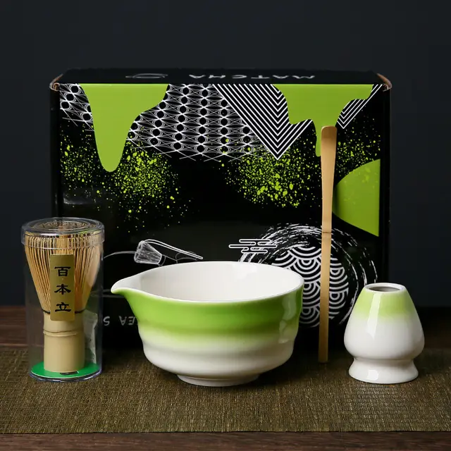 Tea Ordering Tool Ceramic Bowl Tea Cup Blender Matcha Brush Suit Set17 4Pc - Shop at LoveMi