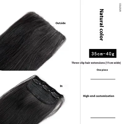 Handmade Natural Edging Straight Hair Multi piece Wig 35Cm Three Cards - Shop at LoveMi