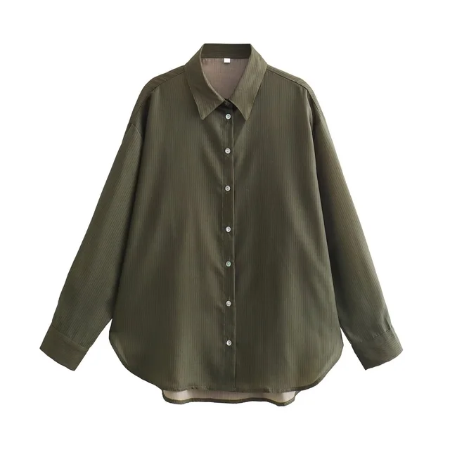 Women's Fashion Pinstripe Shirt Pants Suit Shirt - Shop at LoveMi