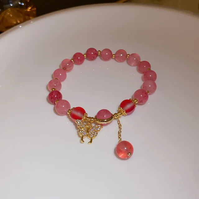 Design Bracelet South Korea Refined Stylish And Versatile Bracelet 43 Bracelet Gold Pink - Shop at LoveMi