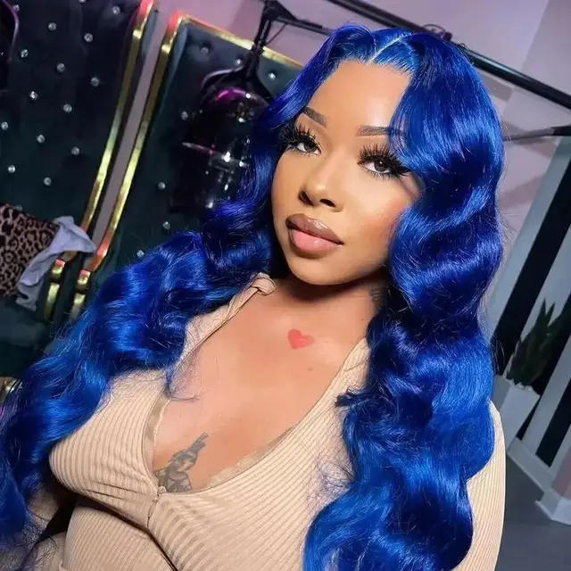 European And American Ladies Color Human Wigs Bluebw - Shop at LoveMi