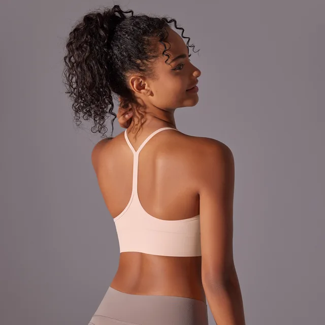 Double sided Sanding Skin I shaped Beauty Back Yoga Vest Ballet Powder - Shop at LoveMi