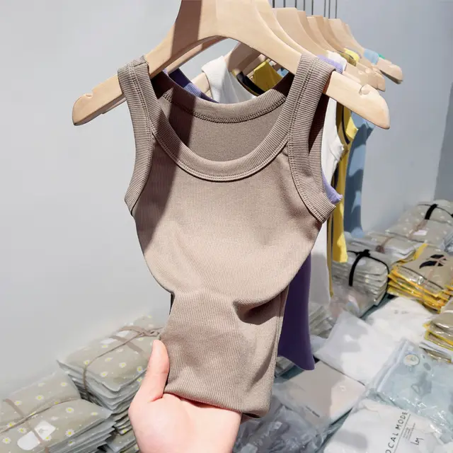 Solid Color Camisole Women's Thin Base Khaki - Shop at LoveMi