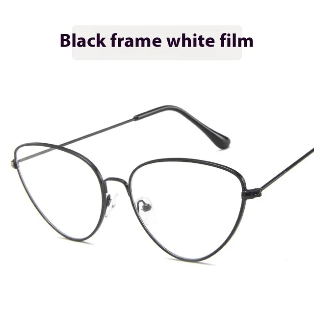 Cat's Eye Plain Glasses Retro Metal Optical Frame B1805543 - Shop at LoveMi