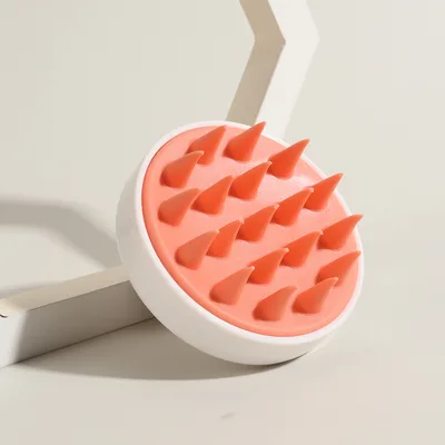 Massage Tool Cleansing Scalp Bath Comb Hair Tools Soft Silicone Shampoo Brush Zt Light Red - Shop at LoveMi