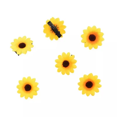 New Flower Barrettes Side Six piece Set Yellow - Shop at LoveMi