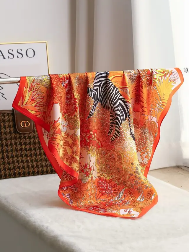 Intellectual Elegant Light Luxury Gift Silk Small Square Towel Silk Scarf 7000104 Style - Shop at LoveMi