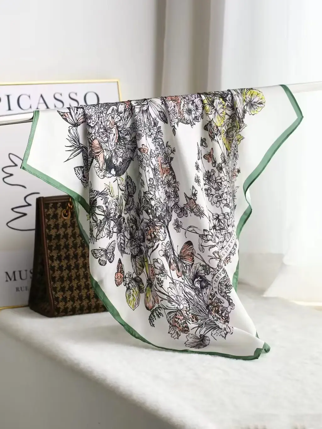 Intellectual Elegant Light Luxury Gift Silk Small Square Towel Silk Scarf - 7000132 Style