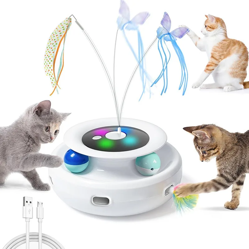 Funny Cat Game Turntable Self Hi Pet Electric Cat Toy Random Color - Shop at LoveMi