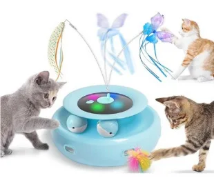 Funny Cat Game Turntable Self Hi Pet Electric Cat Toy Sky Blue - Shop at LoveMi