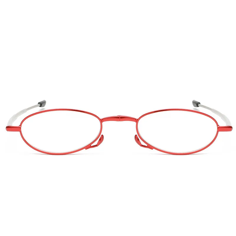 Foldable And Portable Retractable Reading Glasses - Red Frame With Box