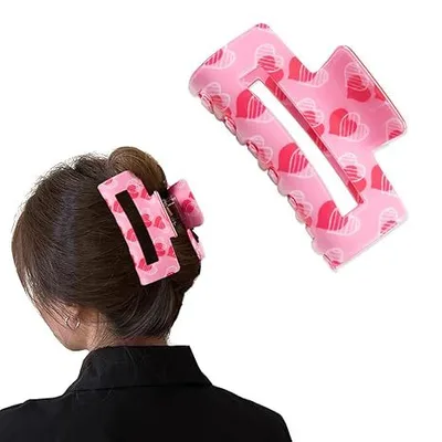 Heart Shape Printed Rectangle Grip 2 Style - Shop at LoveMi