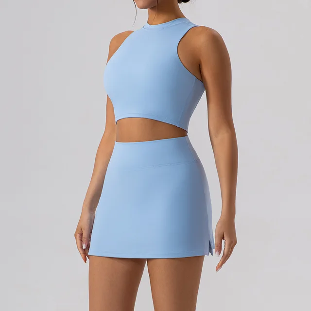 Pure Desire Skinny Sheath Skirt Outfit Sky Blue - Shop at LoveMi