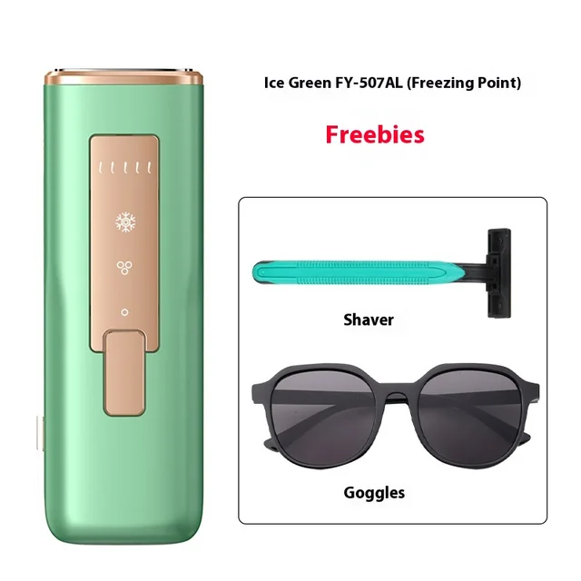 L Hair Removal Device Ice Feeling Painless Beauty Salon Ice Crystal Green - Shop at LoveMi