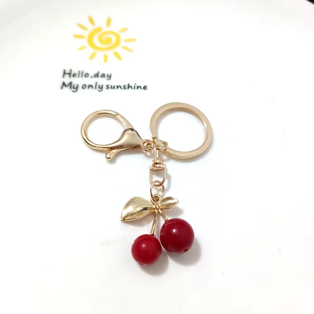 Korean Style K Gold Leaf Cherry Pendant Alloy Accessories Diy Cherry E - Shop at LoveMi