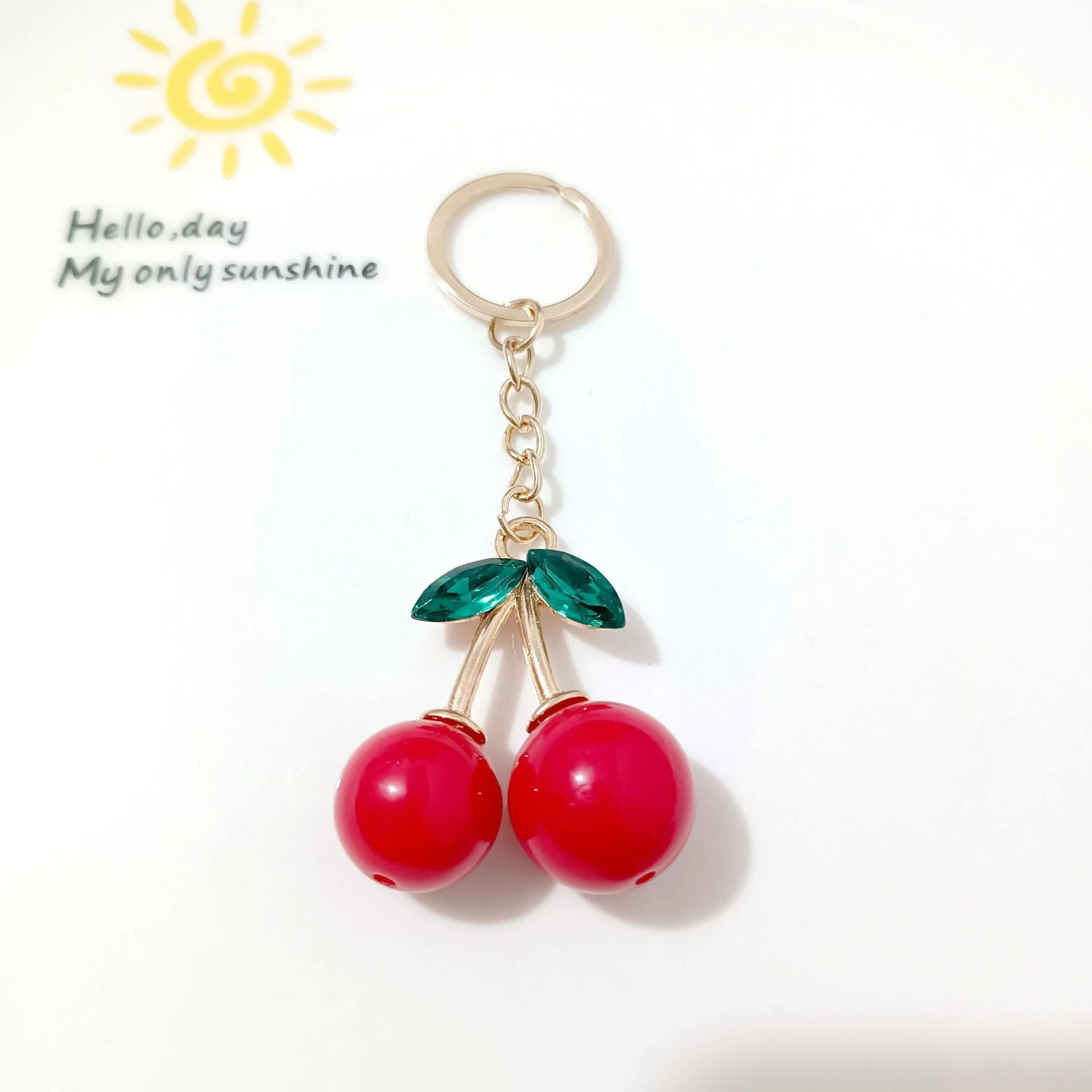 Korean Style K Gold Leaf Cherry Pendant Alloy Accessories Diy - Cherry G