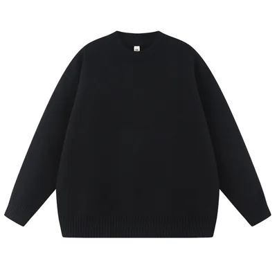 Women's Autumn And Winter Solid Color Loose Sweater Black - Shop at LoveMi