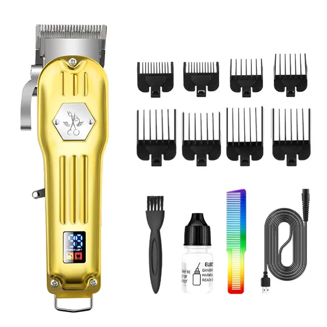 Men's Electric Hair Clipper Hair Salon Oil Head Trim Haircut Clippers Gold - Shop at LoveMi