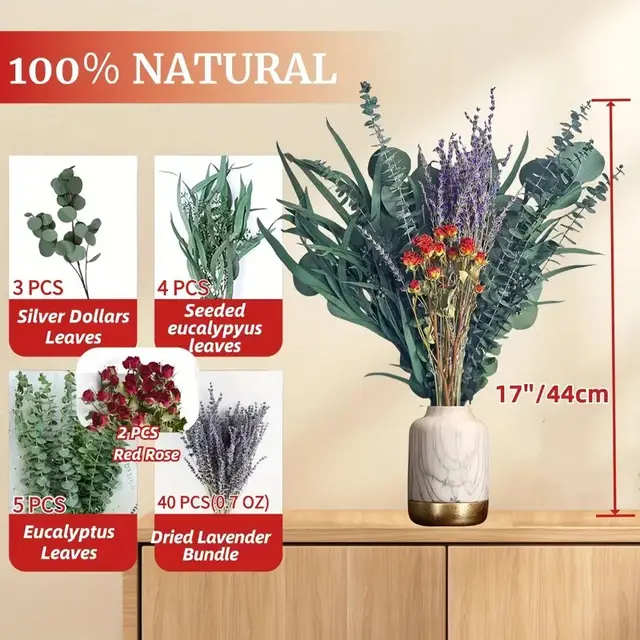 Lavender Natural Eucalyptus Stem Shower Decoration Plant Lavender I Without Box - Shop at LoveMi