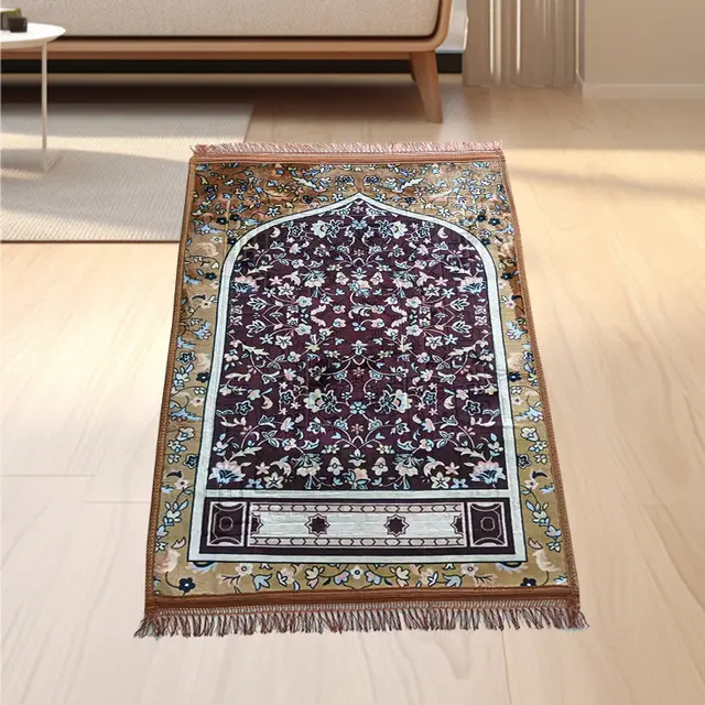 Thick Flannel Qibla Mat Convenient Stain Resistant Prayer Mat Style Six - Shop at LoveMi