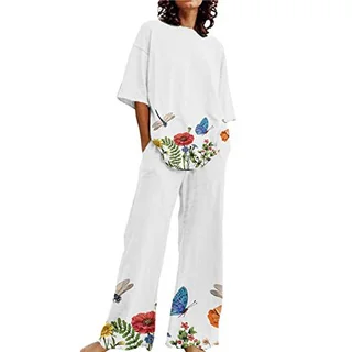 Loose-fitting Solid Color Long Sleeves Trousers Suit - G75Z159