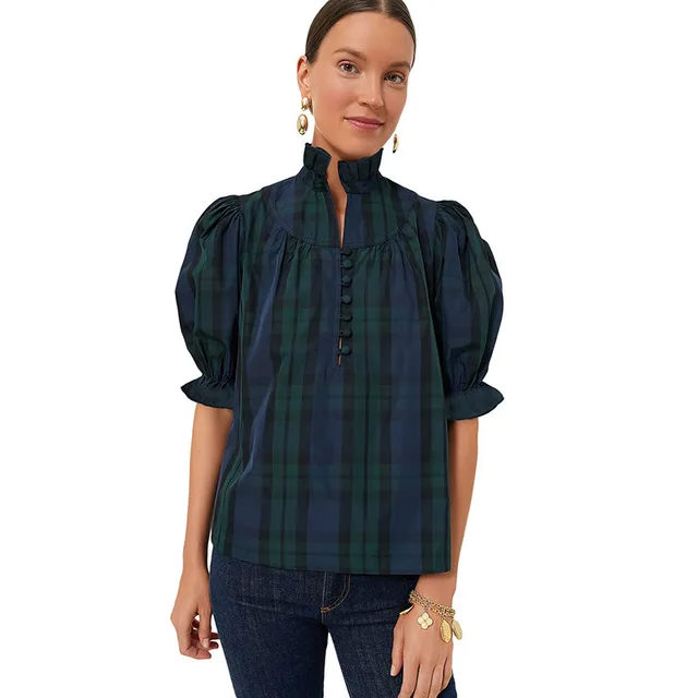 New Ruffled Short Sleeves Top For Women Color 2 - Shop at LoveMi