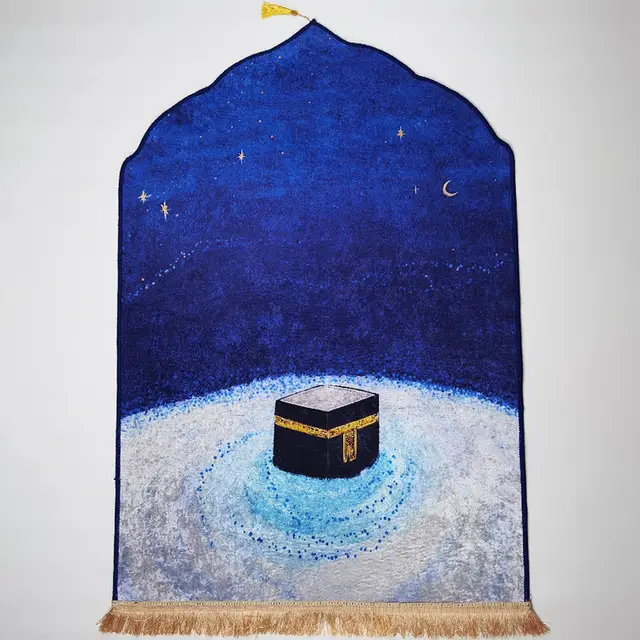 Irregular Gold Diamand Felt Thickened Short Velvet Printed Soft Non slip Mat Blue Starry Sky - Shop at LoveMi