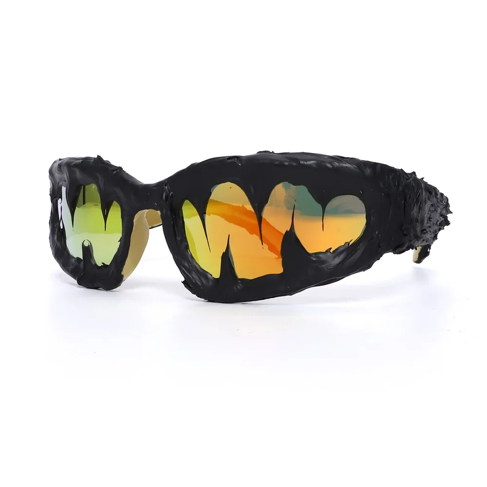 Men's And Women's Avant-garde Sunglasses Handmade Epoxy Resin - Bright Gold Plated Red Film - View 1