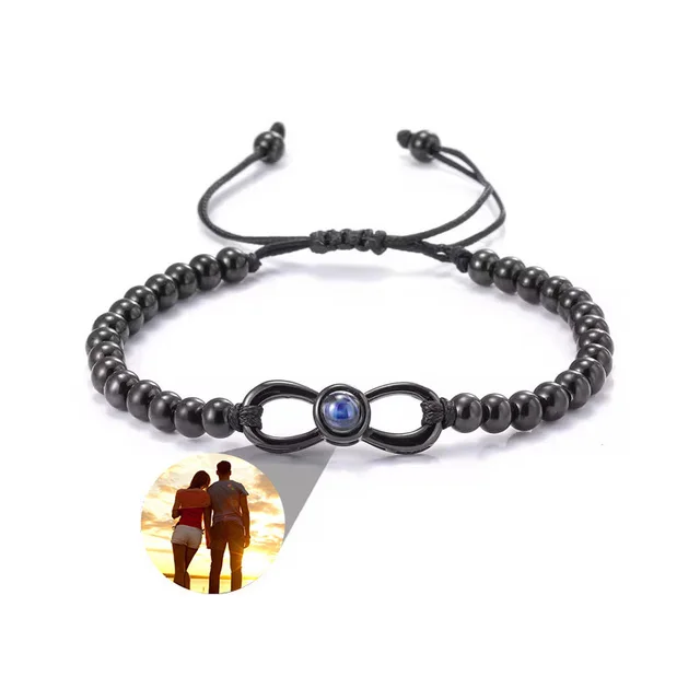 Grateful Christmas Gift Unlimited Love Number 8 Projection Bracelet Black - Shop at LoveMi