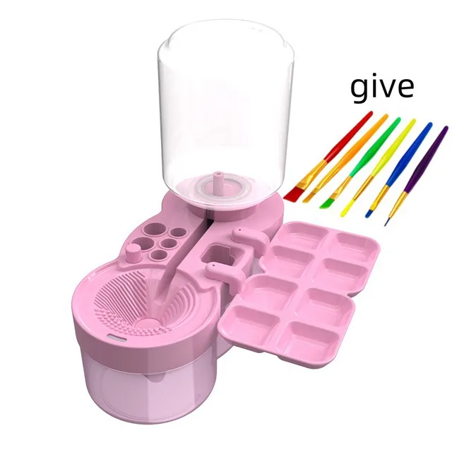 Automatic Water Brush With Brush Press Drainage Cleaner Pink - Shop at LoveMi