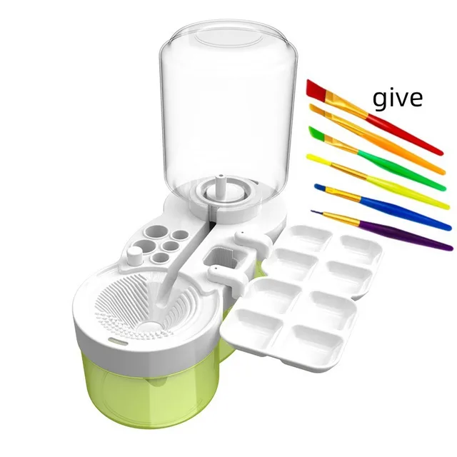 Automatic Water Brush With Brush Press Drainage Cleaner White Green - Shop at LoveMi