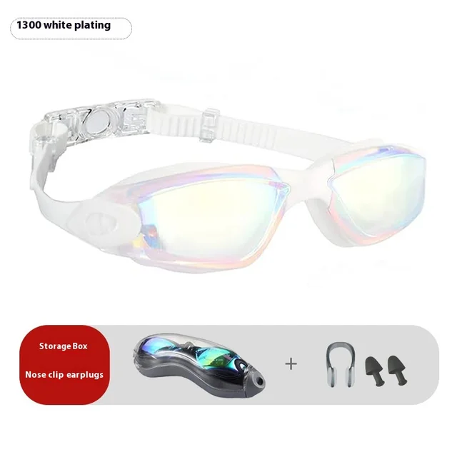 HD Waterproof Anti fog Electroplating Goggles 1300 White Plating Color - Shop at LoveMi